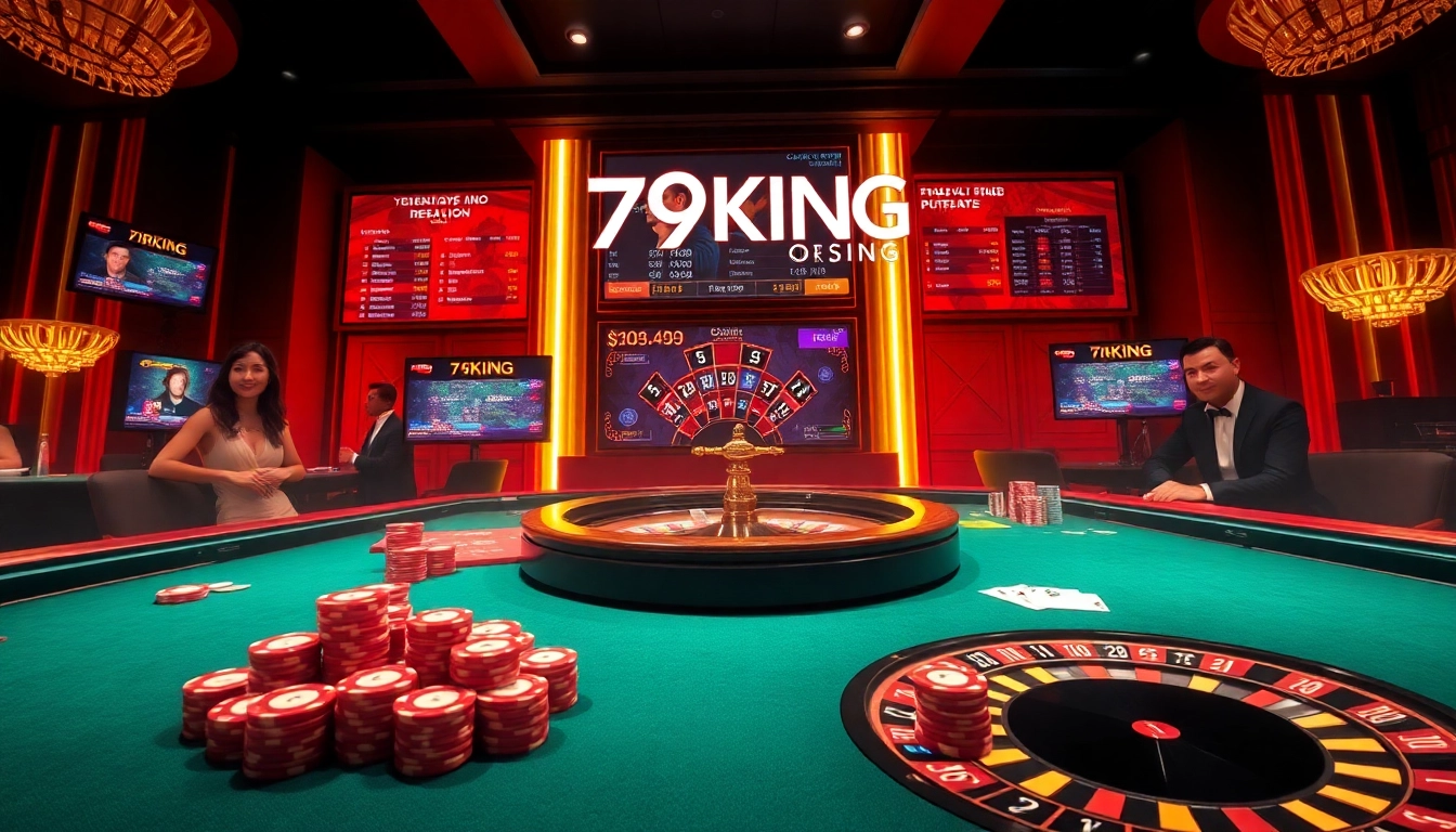 Experience the thrill of 79KING with engaging casino games at a luxurious table.