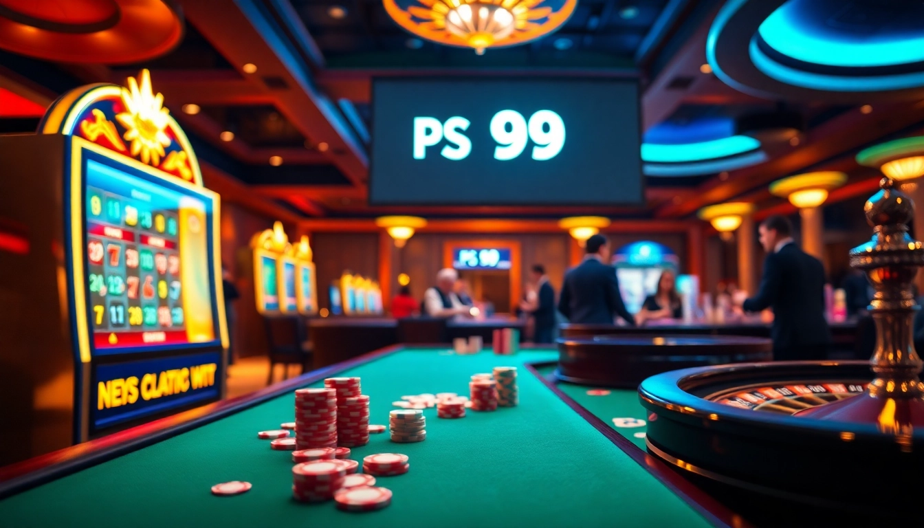 Players engaging at a vibrant PS 99 casino table, showcasing excitement and luxury.