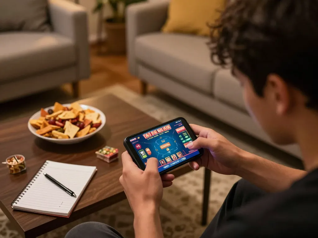 Engaging gaming moment with a player focused on the Tài Xỉu MD5 online casino app.