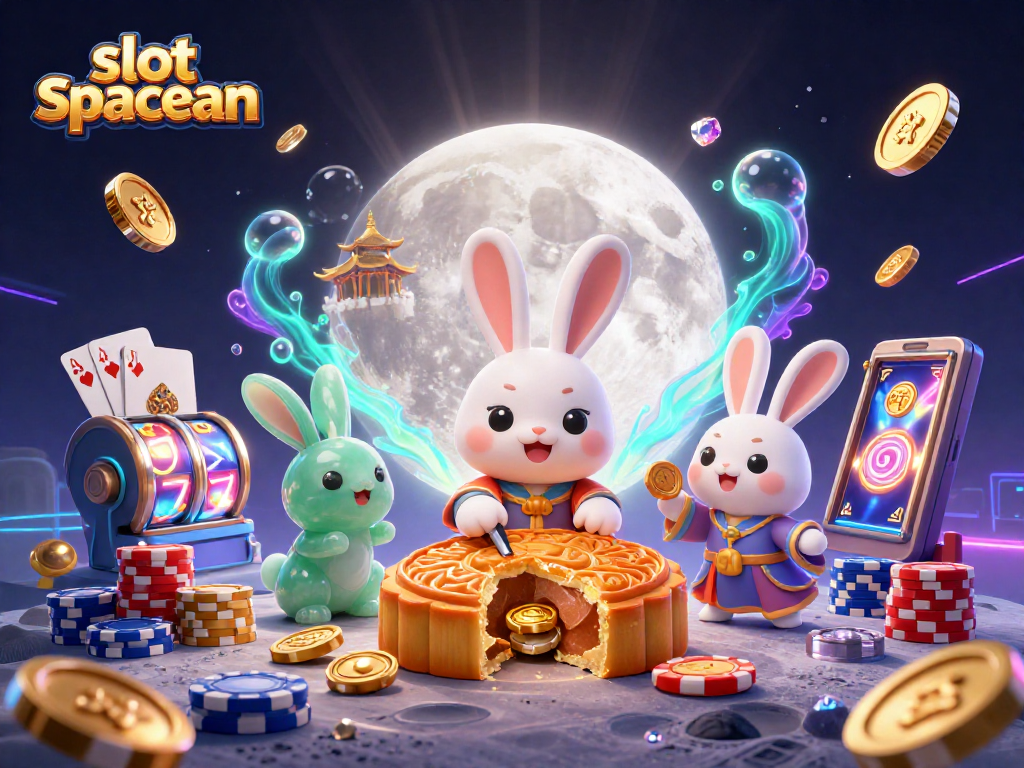 Engage with slot spaceman and vibrant casino elements in a dynamic 3D illustration of luck.