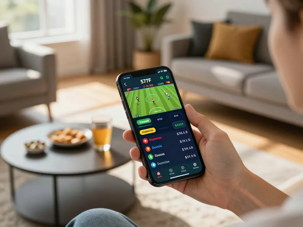 Engaging sports betting session on 577F app with live match odds