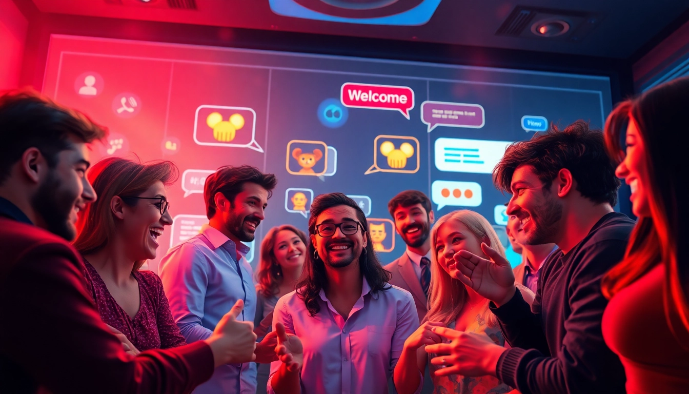 Spicy chat interactions in a vibrant digital chat room with diverse characters.