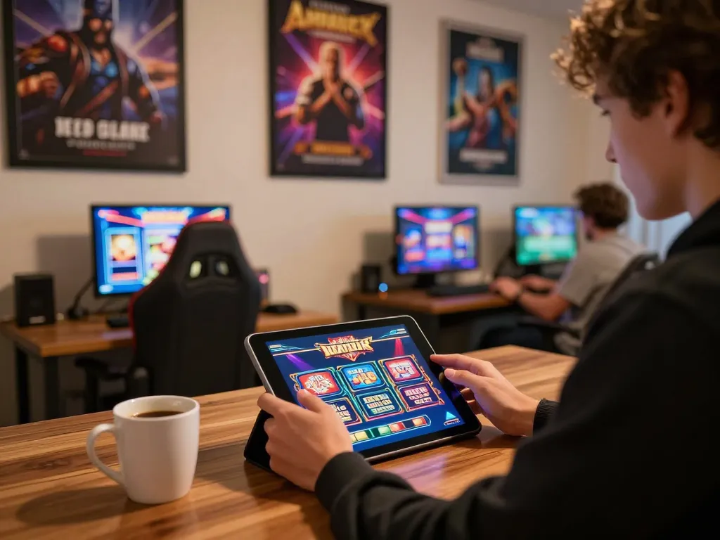 Engaging in online slots gaming at home, showcasing sunwin’s virtual casino experience.