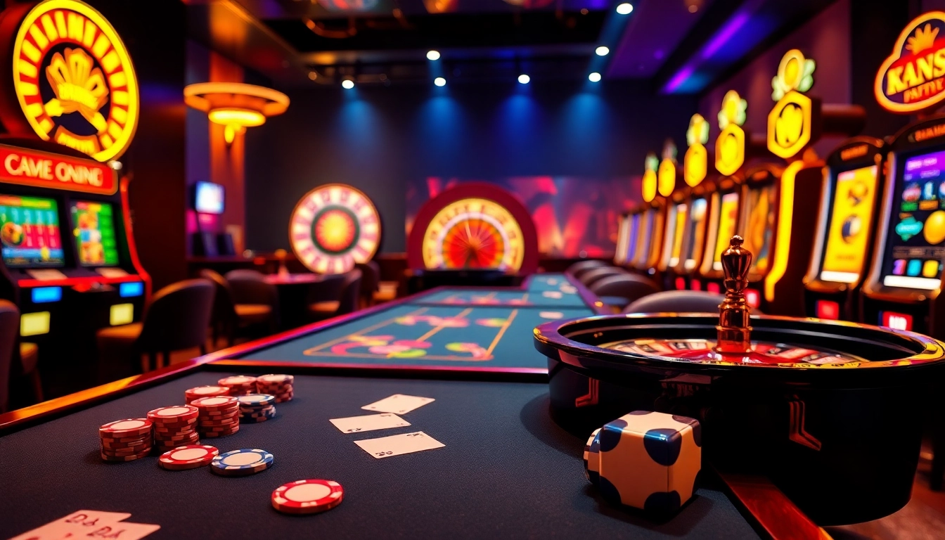 Experience thrilling kqbd action at vibrant casino tables filled with poker chips and roulette wheels.
