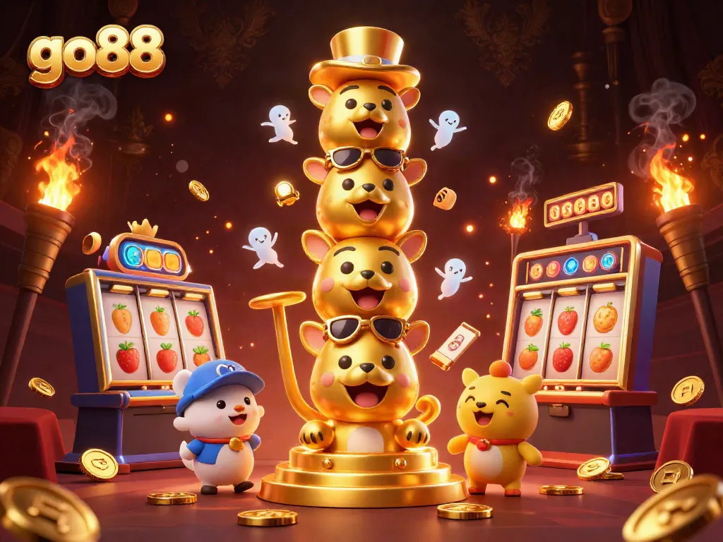 Experience thrilling go88 casino action with a vibrant totem pole and dynamic slot elements!