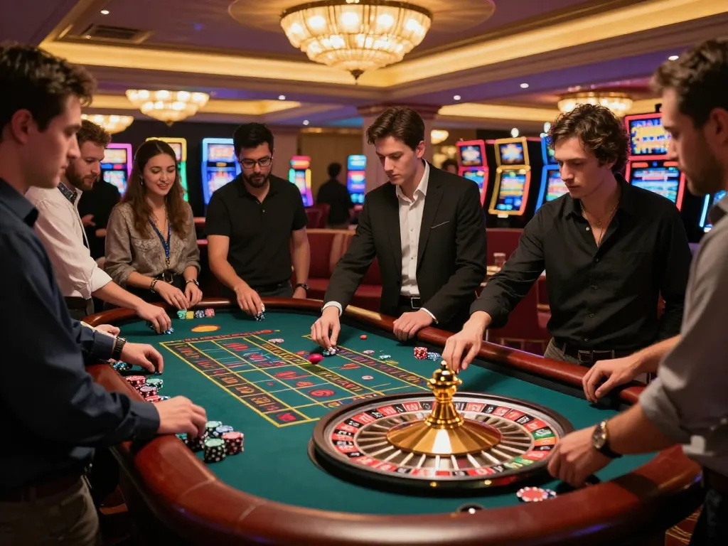 Players place bets at the hit club's roulette table, revealing dynamic casino excitement.