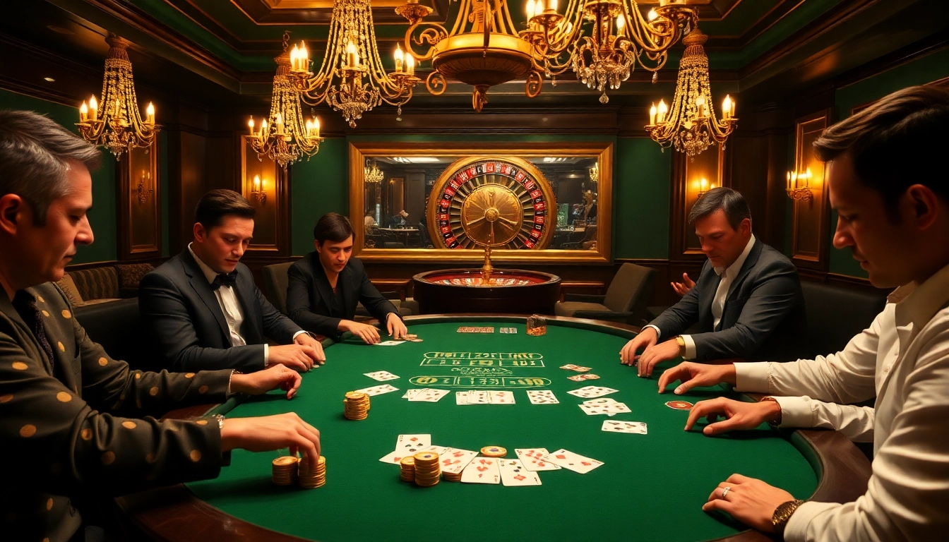 Engage in strategic gameplay at https://mb66.golf/ with a luxurious poker table and high-end casino elements.