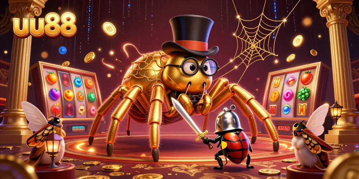 uu88 slots and golden tarantula create an exciting casino scene with dynamic elements.