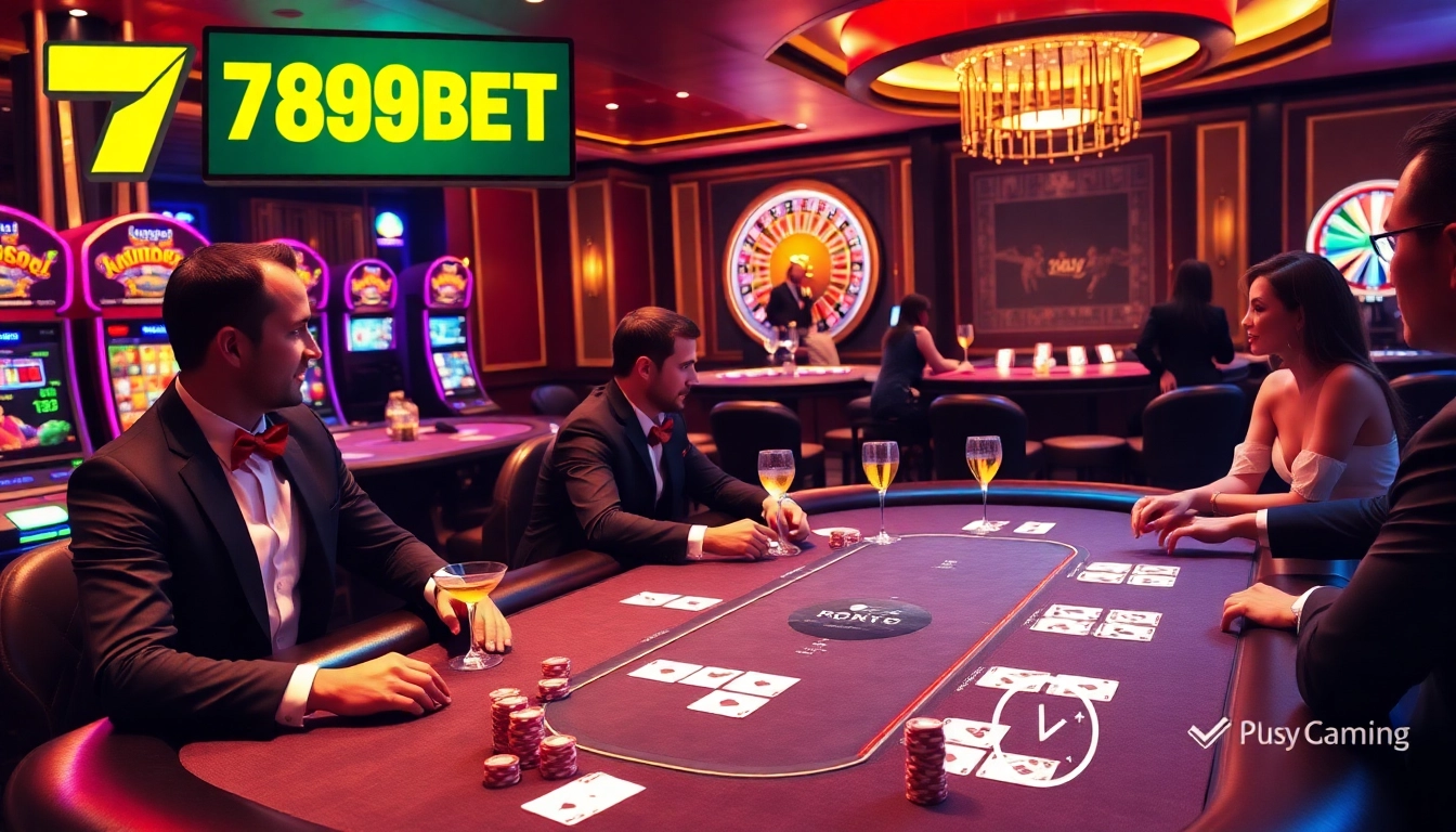 Exciting poker game at 789BET casino with vibrant chips and cards.