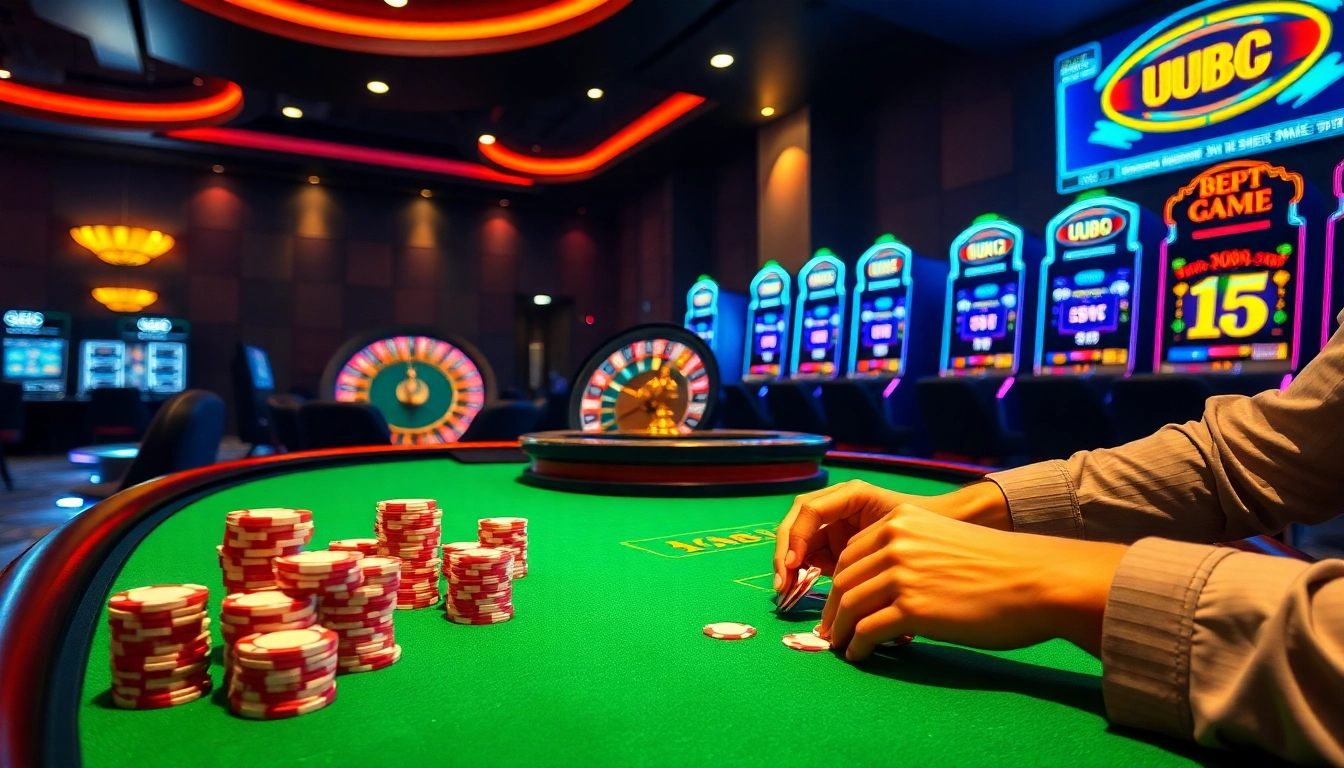 UU88 offers a professional casino experience with vibrant slot machines and poker tables.