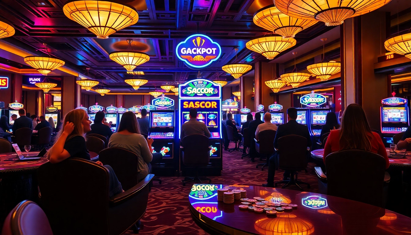 Experience the excitement of slot gacor games with vibrant visuals from a luxury casino scene.
