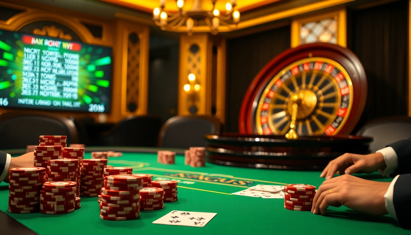 A thrilling poker game featuring vibrant chips and hidden wiki 2026 themes in a luxurious casino setting.