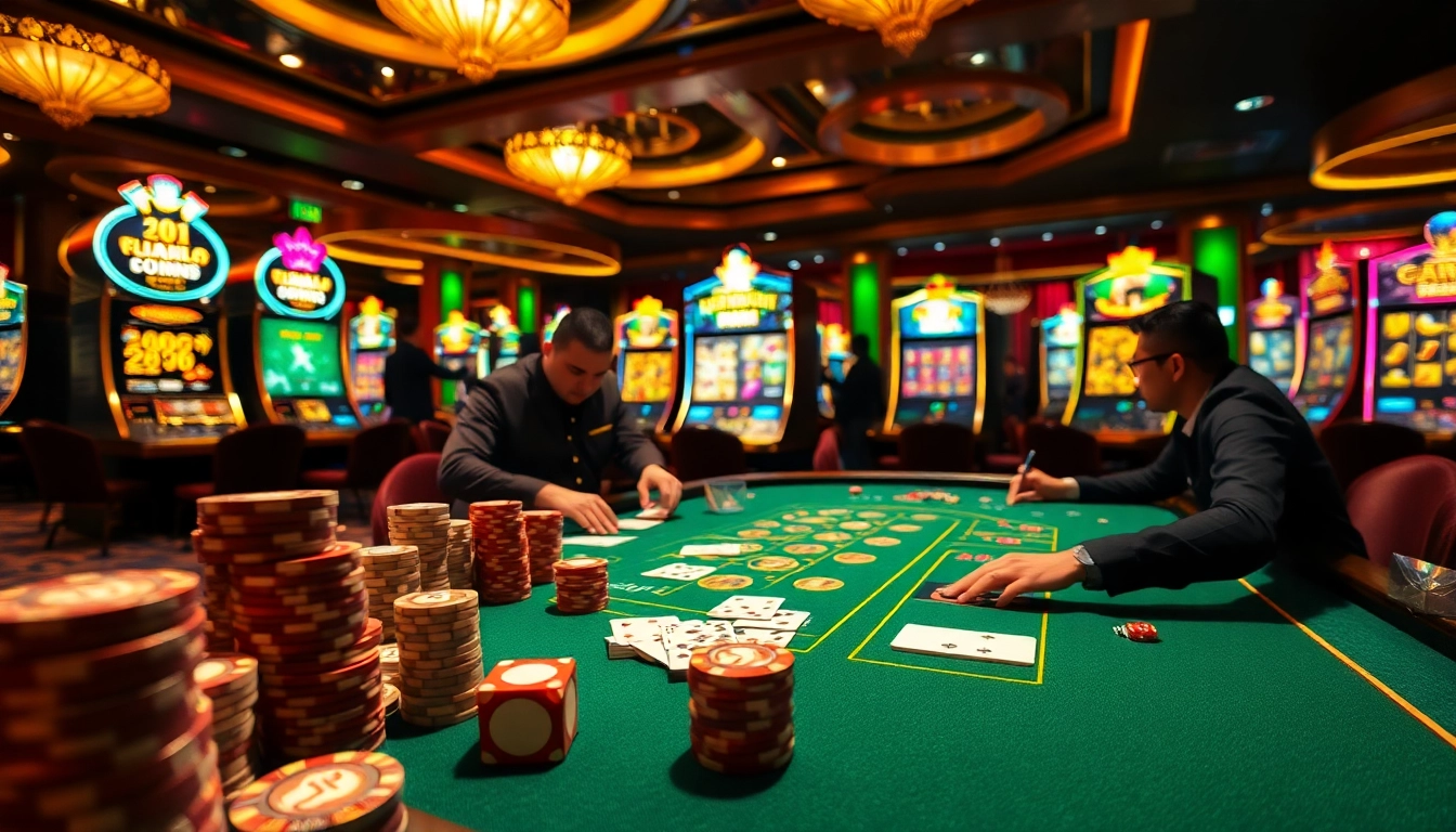 Experience the excitement of gaming at trang chủ 88vv with vibrant casino tables, poker chips, and thrilling action.