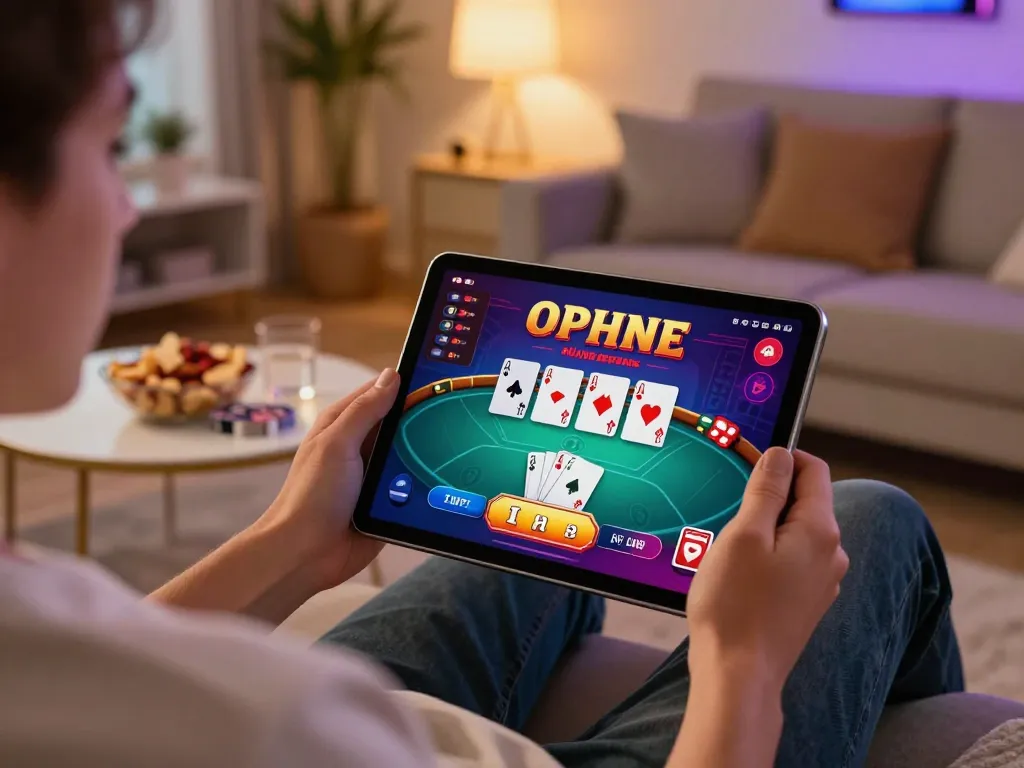 Engaging moment at Trang chủ GA28, a player immersing in online poker action at home