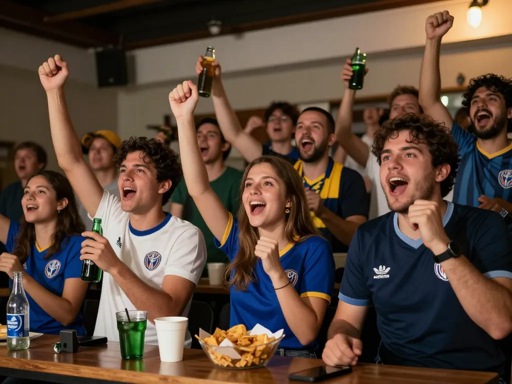 Socolive TV captures passionate fans enjoying live football streams, celebrating victories together.