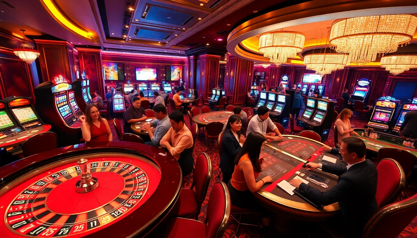 Players experiencing thrilling games at https://88aa.law/ with roulette, slots, and poker action.