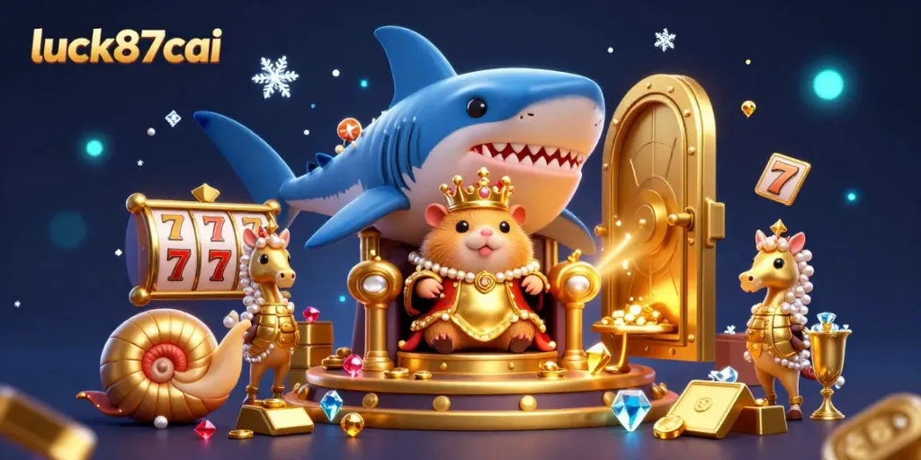 Join the luck87cai casino adventure featuring a golden hamster king and treasures galore.