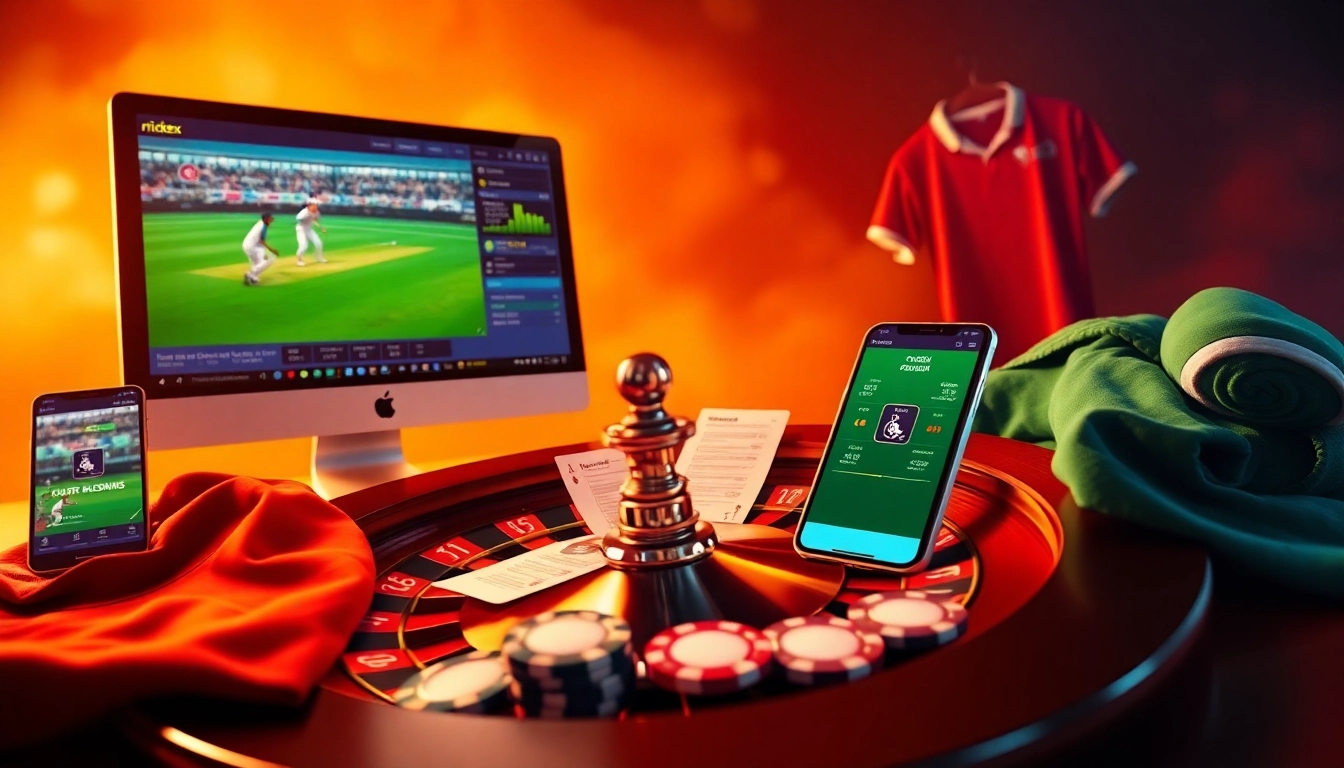 Crickex cricket betting interface showcasing live odds and casino excitement.