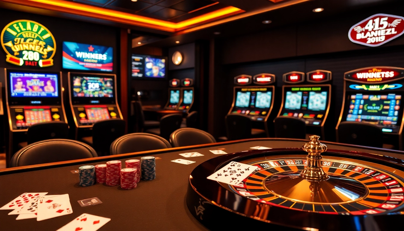 Experience thrilling gameplay at https://az888.futbol with a glamorous casino scene featuring poker, roulette, and slot machines.