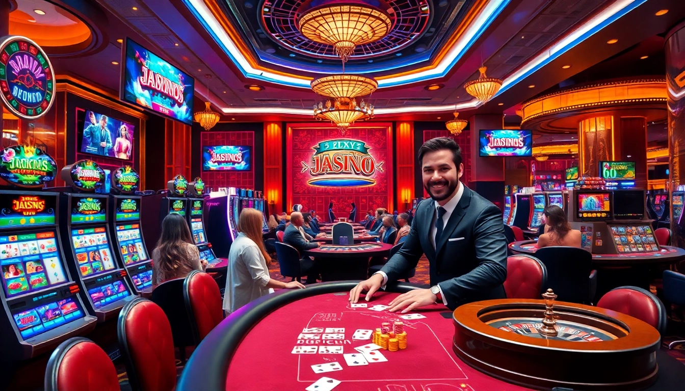 Experience the thrill of gambling at trang chủ 69vn, where players engage at lively casino tables surrounded by excitement.