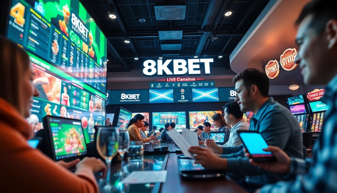 Engaging online gambling experience at 8kbet showcasing diverse games and vibrant atmosphere.