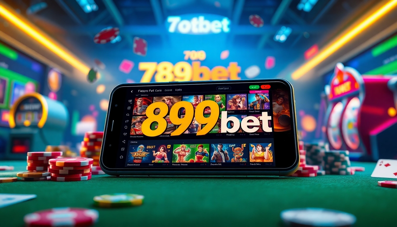 Engaging representation of 789bet's vibrant online gaming experience with dynamic casino elements.