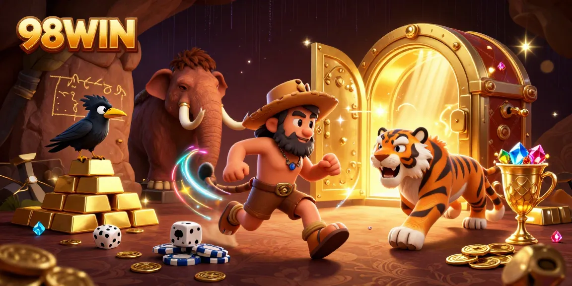 Experience thrilling action at the 98WIN casino with vibrant characters in a dynamic scene
