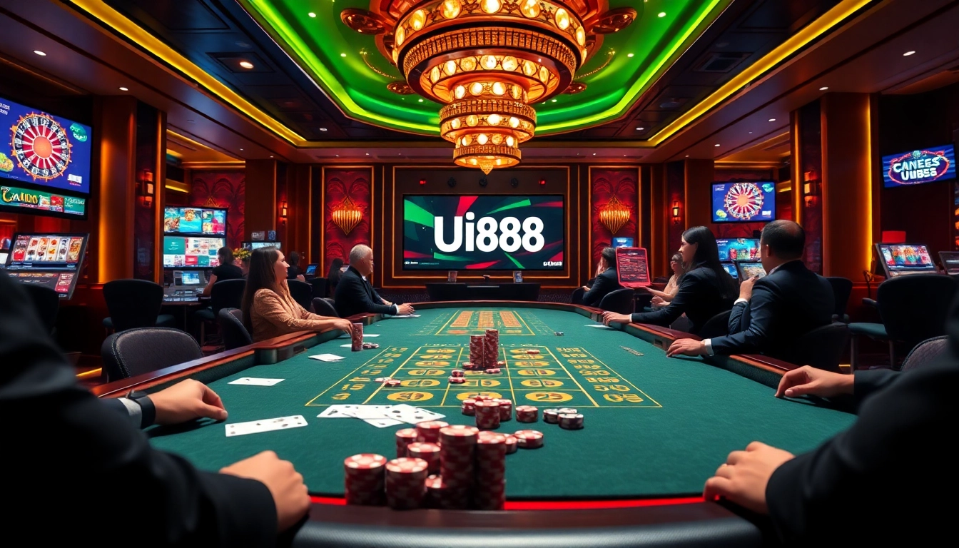 Experience the thrilling casino atmosphere with UU88 as players engage in high-stakes poker.