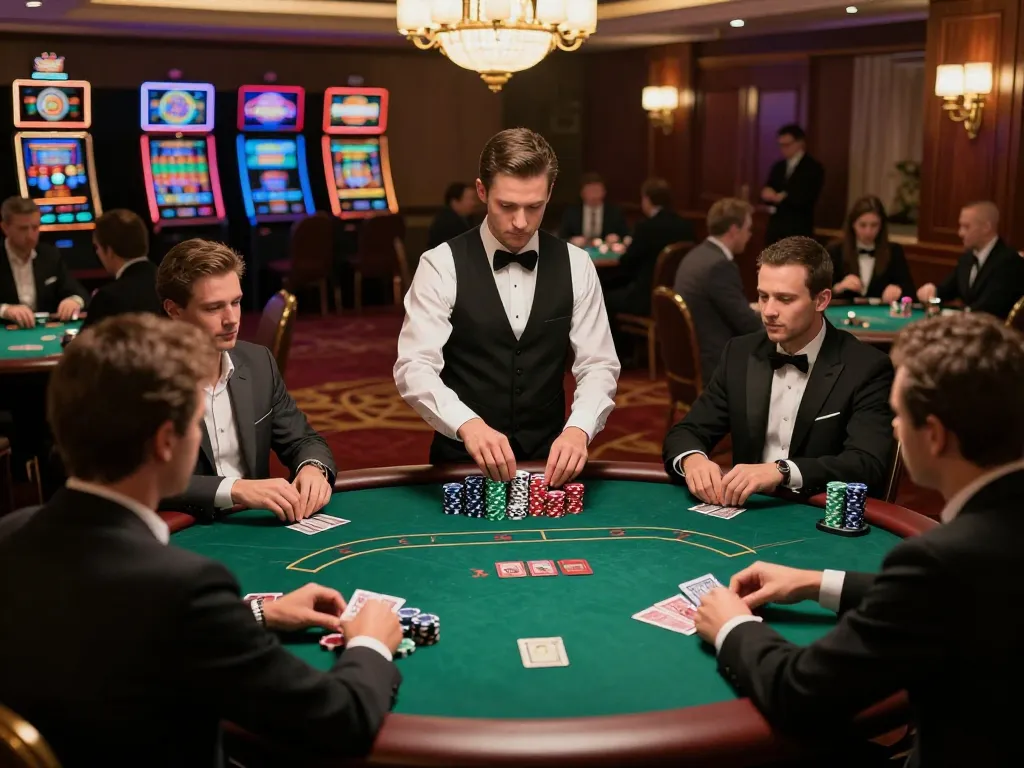 sunwin players strategizing bets at a luxurious poker table with focused attention