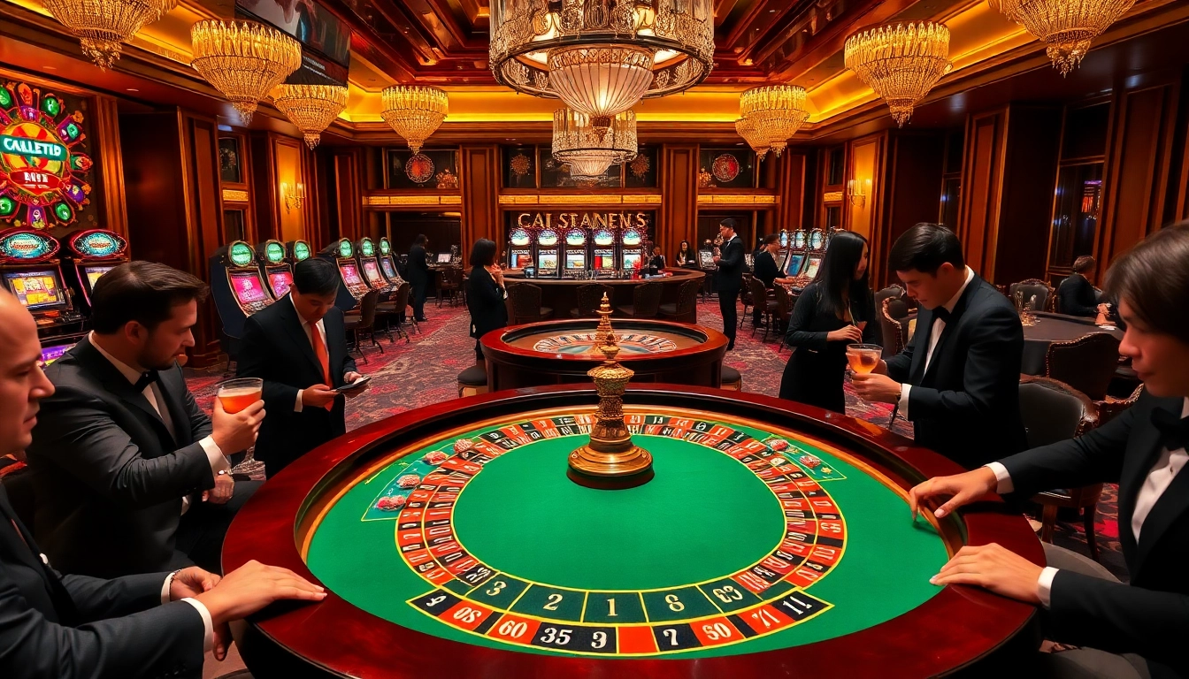 A thrilling moment at the roulette table in a luxury casino scene representing http://678vip.xyz/, showcasing excitement and gambling action.