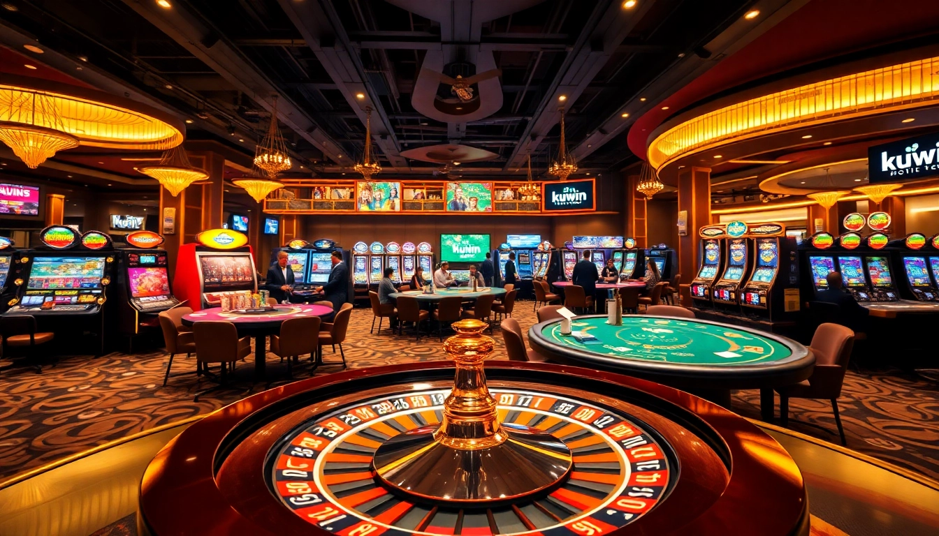 Kuwin casino players enjoying luxury poker games and engaging sports betting.