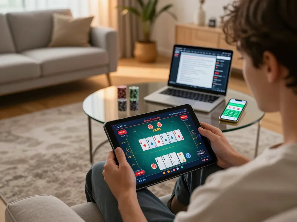 Engaging in online casino gaming at home using 88aa mvp app.