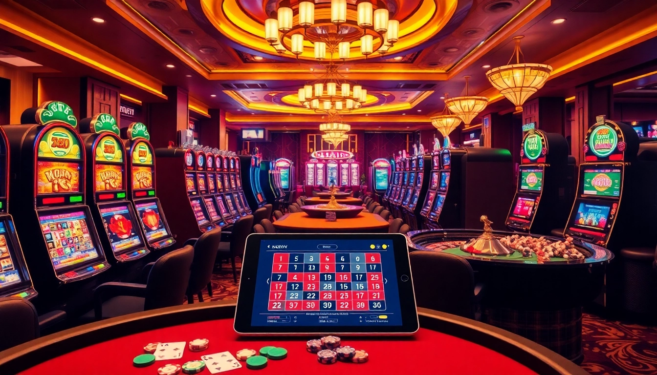 Exciting casino experience at mb66.nyc featuring vibrant tables and gaming equipment.