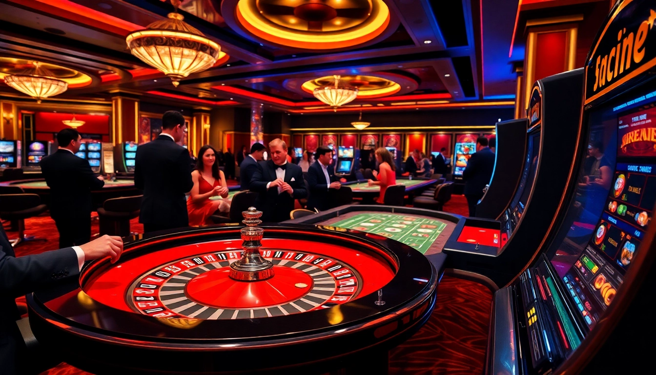 Players enjoying a thrilling game at the MMOO casino, with chips and roulette in focus.