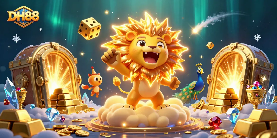 Experience thrilling moments at DH88 casino with vibrant elements exploding in luxurious gold.