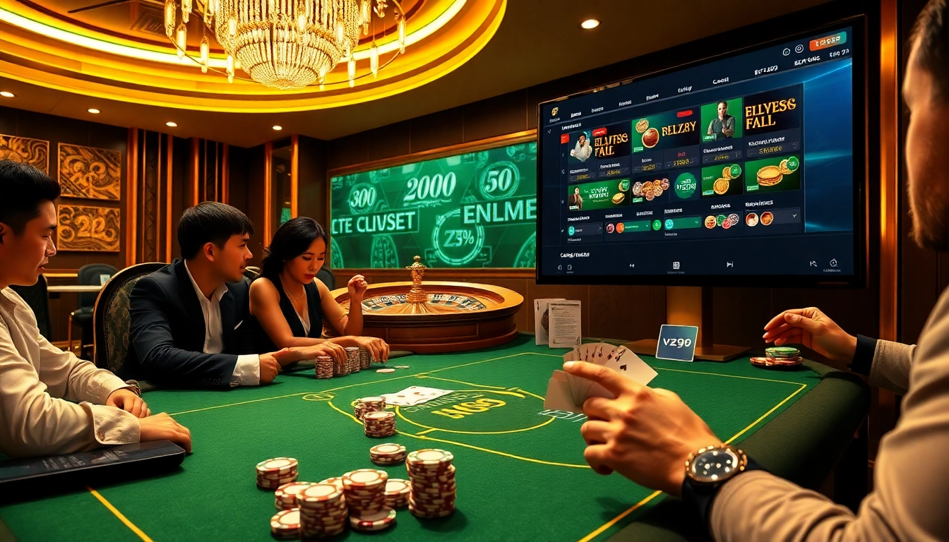 Experience the excitement of gambling at vz99 with intense poker gameplay and lavish casino décor.