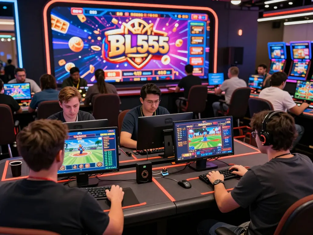 Players immersed in games at the BL555 online casino platform, showcasing excitement and interactive gameplay.
