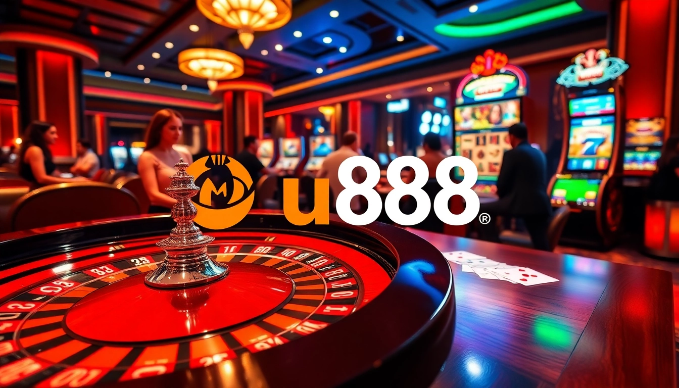 Experience thrilling gameplay at uu88 with vibrant roulette and slot machine visuals.