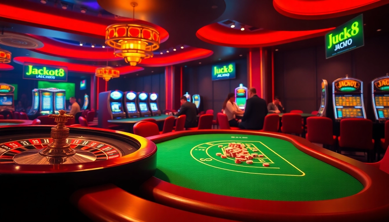 Experience the excitement of gambling at luck8 com with vibrant casino tables and engaging players.