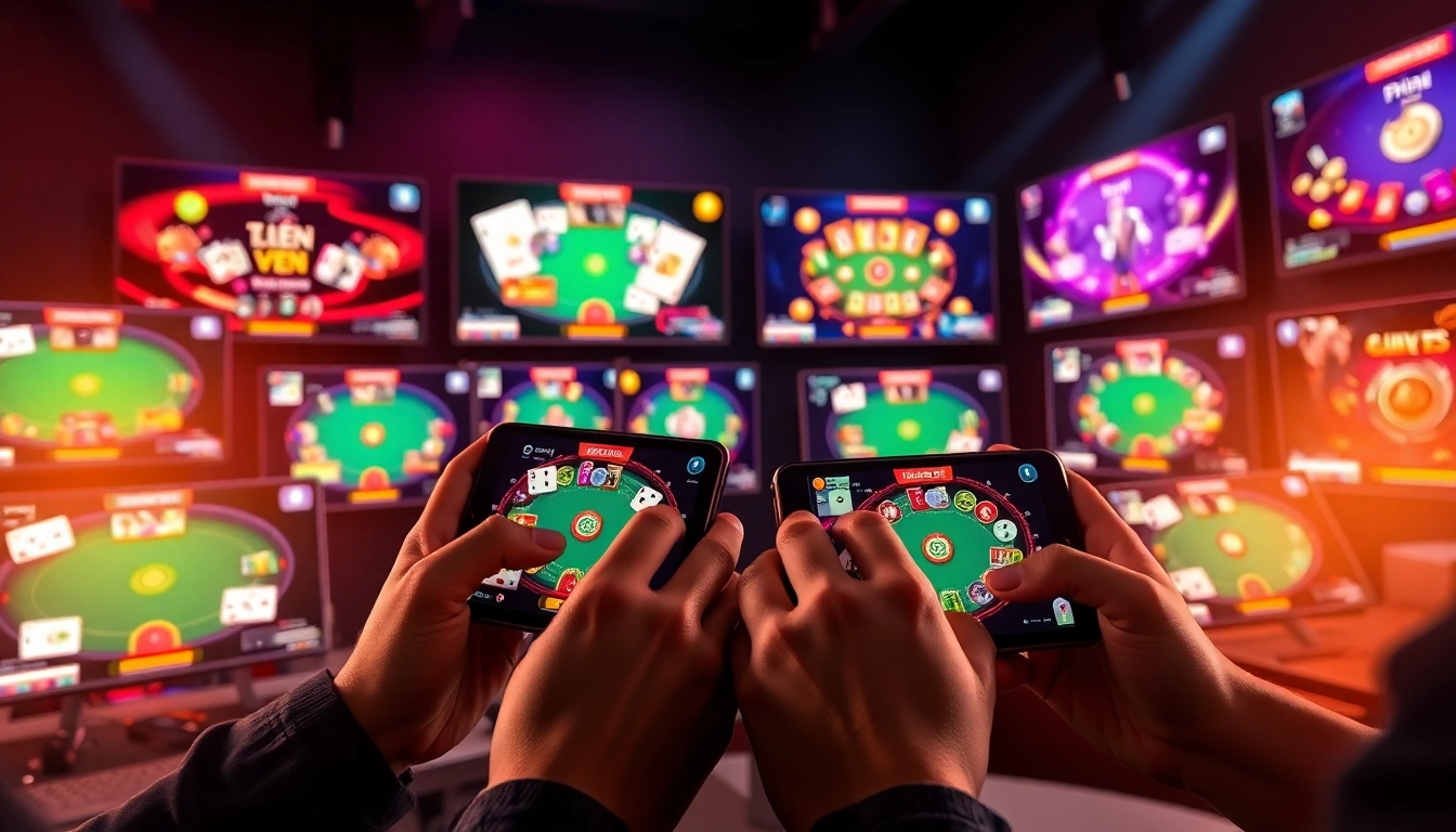 Engaging online gaming scene featuring topgamebaidoithuong.mx card games where players win real rewards.
