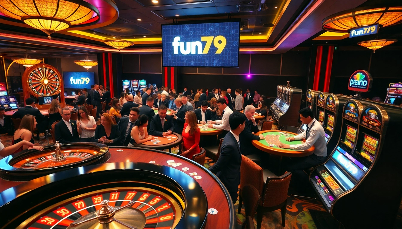 Experience thrilling gameplay at fun79 with vibrant casino tables and poker action.