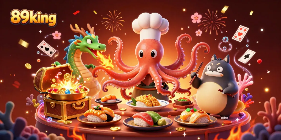 Join the excitement at 89king with this rich 3D casino illustration featuring vibrant characters and dynamic game elements.