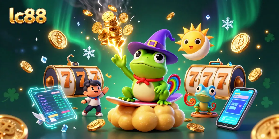 Experience winning strategies at lc88, as cartoon characters celebrate in a vibrant casino scene rich with game elements.