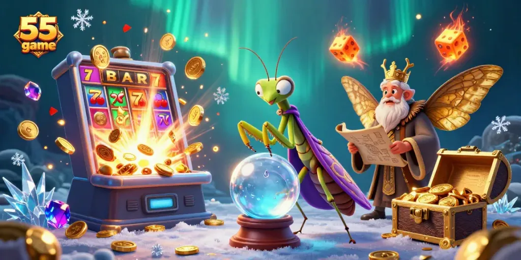 Experience the thrilling 55 club game with colorful symbols and dynamic winning elements.