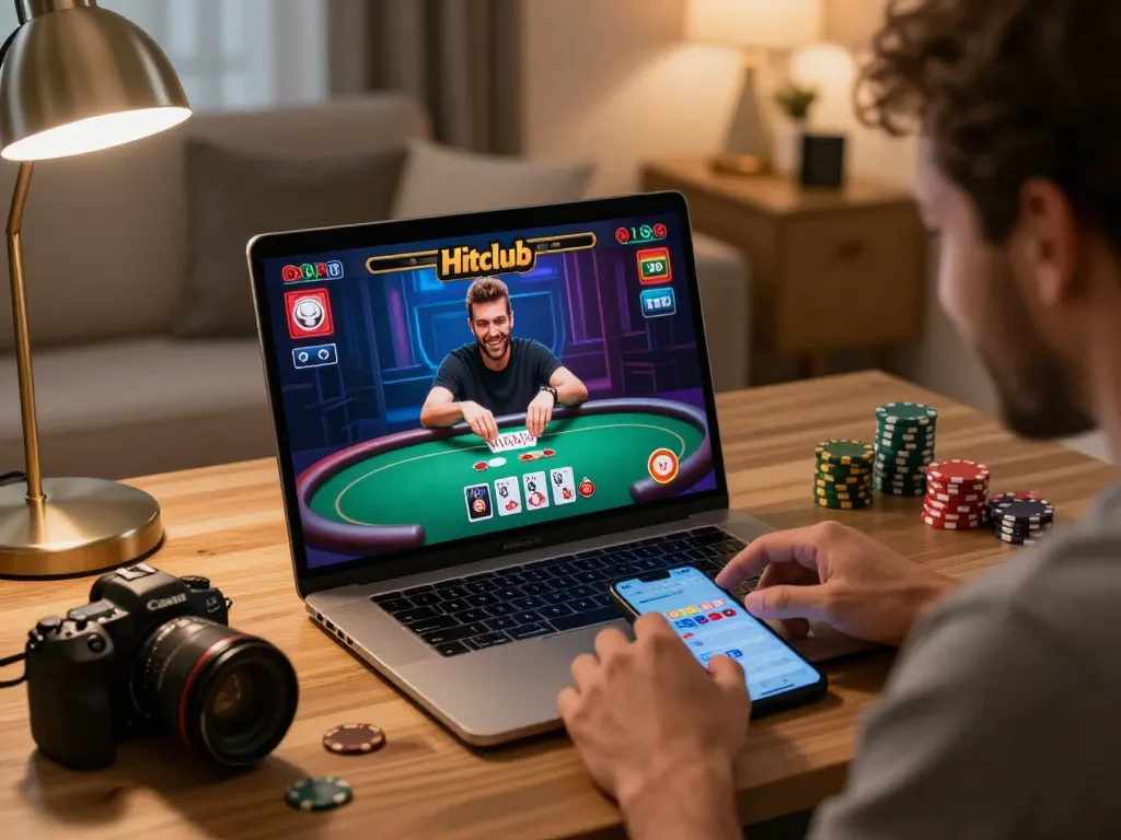 Player experiencing exciting gaming session at Hitclub online casino with smartphone in hand.