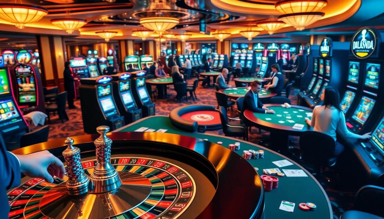 Experience the thrill of gambling at win88cc.net with a lively casino scene featuring vibrant tables and engaged players.
