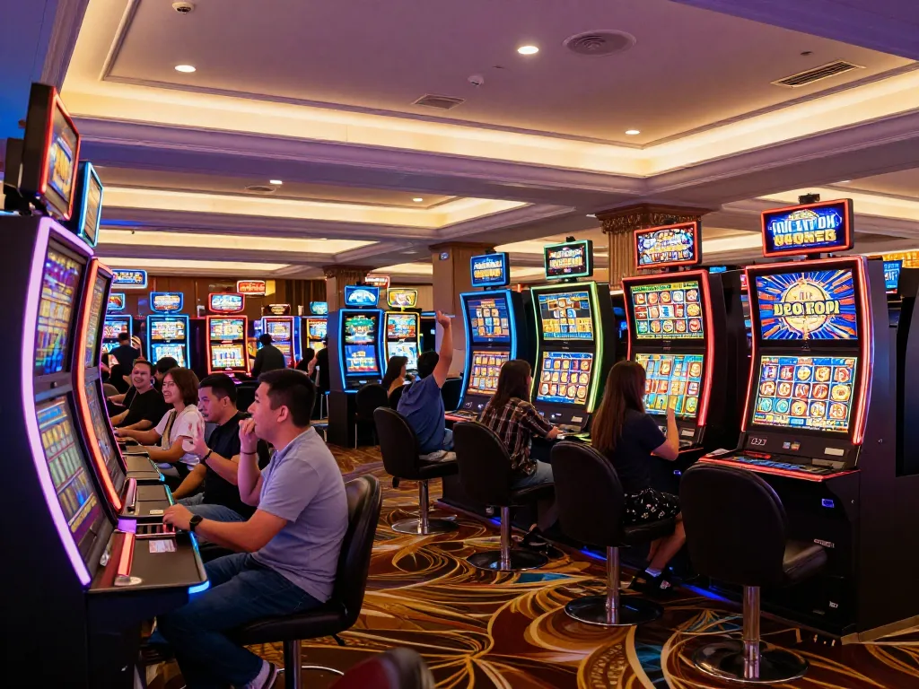 Players enjoying vibrant slots at KP88 casino celebrating big wins.