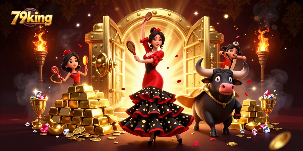 Win big at 79king with a stunning scene of a flamenco dancer and treasures exploding in gold!