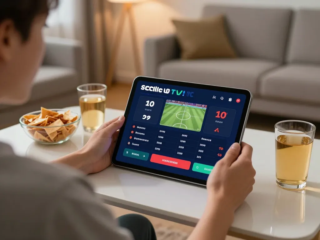 Socolive TV user engaging in online sports betting action at home with immersive interface.