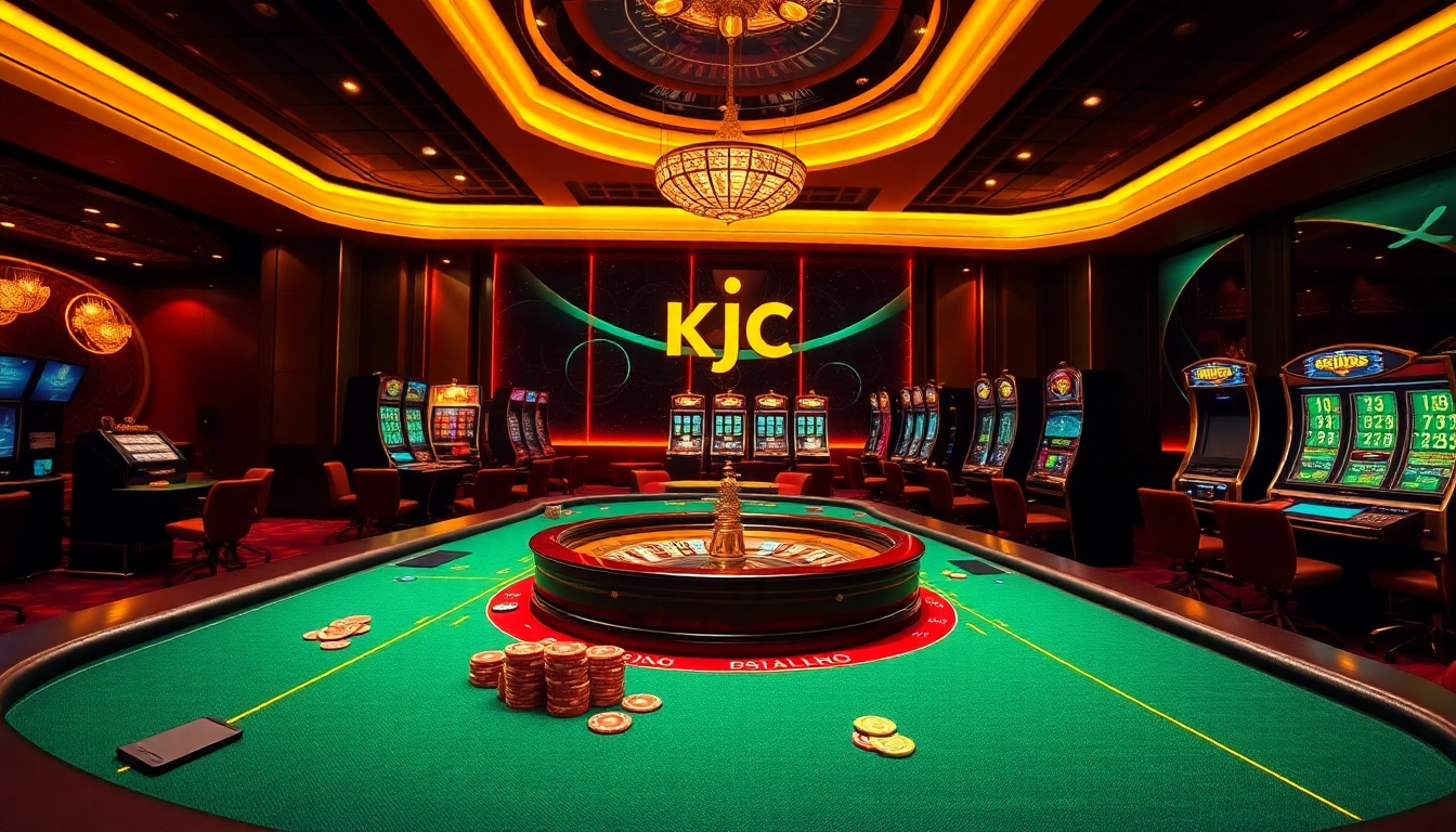 A thrilling gaming experience at the nhà cái kjc casino showcasing vibrant tables and engaging games for passionate gamblers.